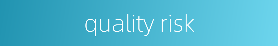 quality risk的同义词