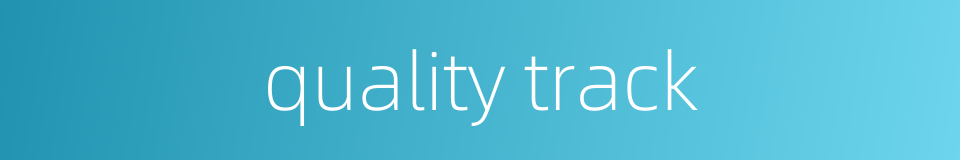 quality track的同义词