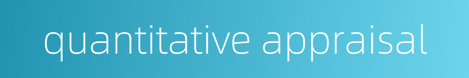 quantitative appraisal的同义词