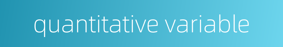 quantitative variable的同义词