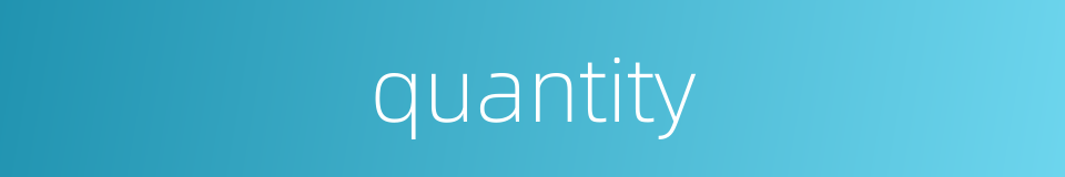 quantity的同义词