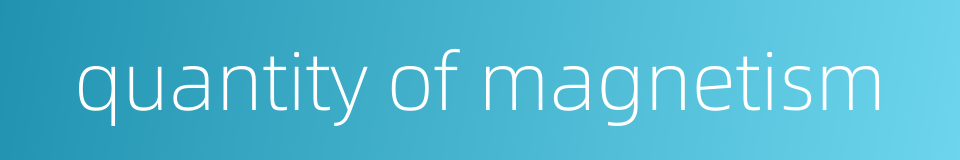 quantity of magnetism的同义词