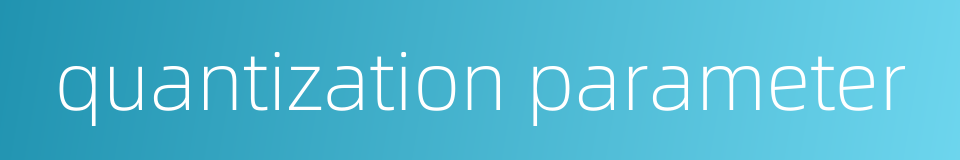 quantization parameter的同义词
