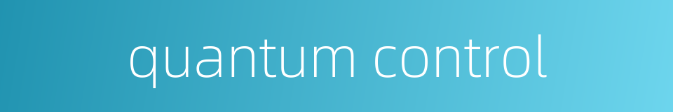 quantum control的同义词