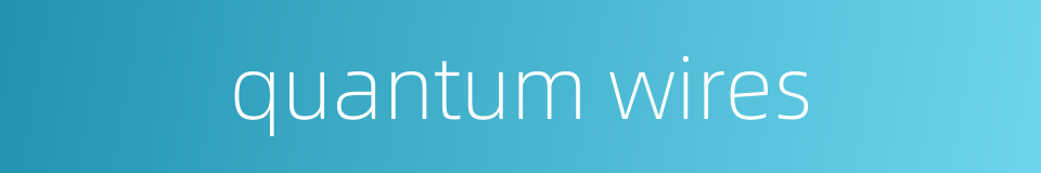 quantum wires的同义词