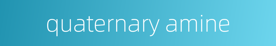 quaternary amine的同义词