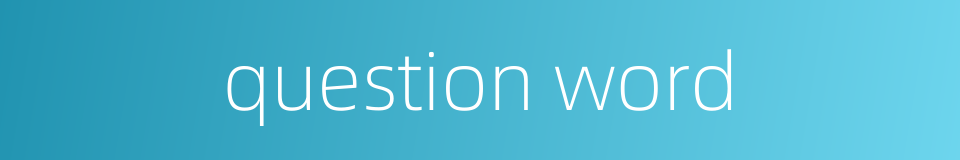 question word的同义词