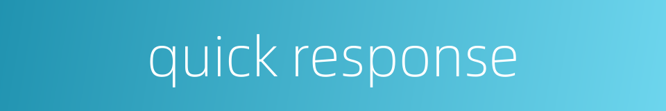 quick response的同义词