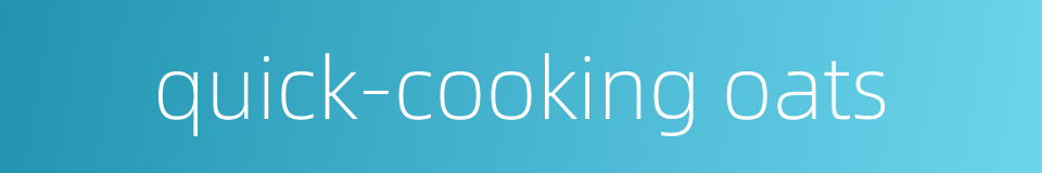 quick-cooking oats的同义词