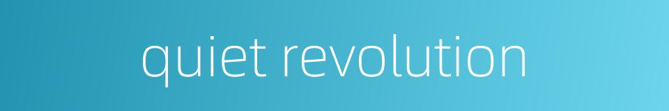 quiet revolution的同义词