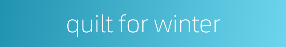 quilt for winter的同义词