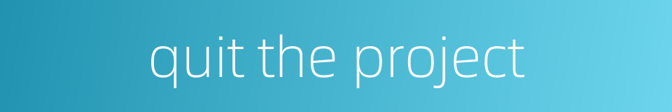 quit the project的同义词