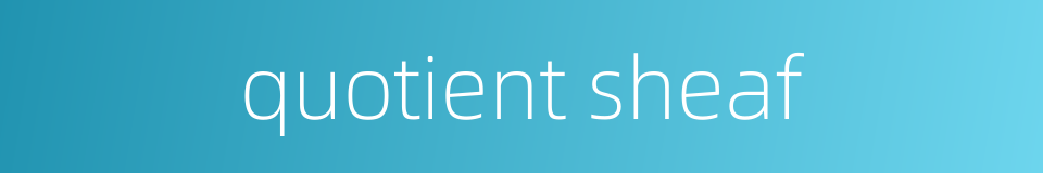 quotient sheaf的同义词