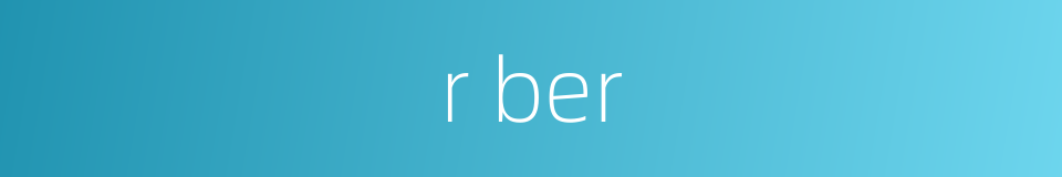 r ber的同义词