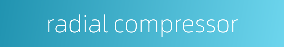radial compressor的同义词