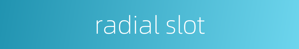 radial slot的同义词
