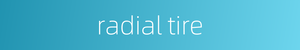 radial tire的同义词
