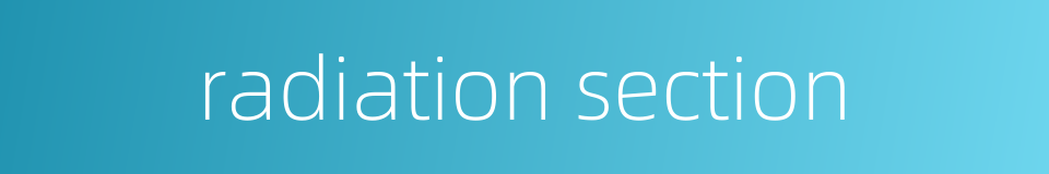 radiation section的同义词