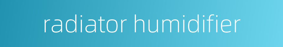 radiator humidifier的同义词
