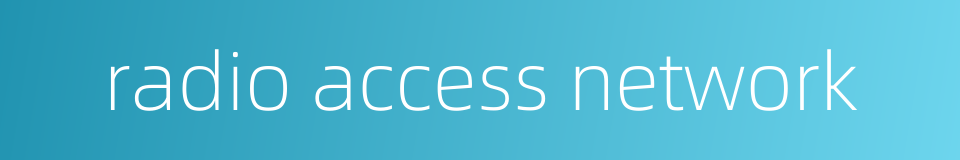 radio access network的同义词