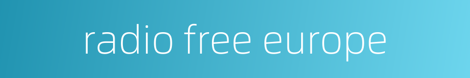 radio free europe的同义词