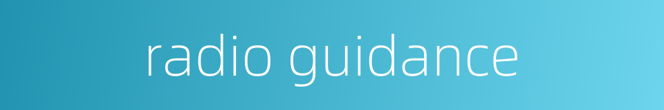 radio guidance的同义词