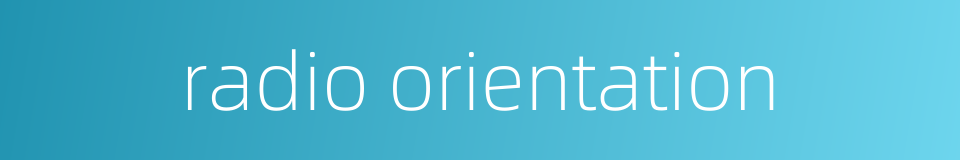 radio orientation的同义词