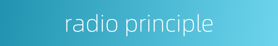 radio principle的同义词