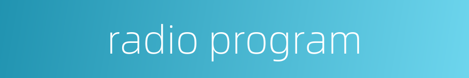radio program的同义词