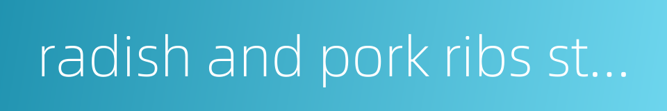 radish and pork ribs stew的同义词