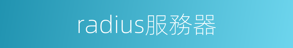 radius服務器的同義詞