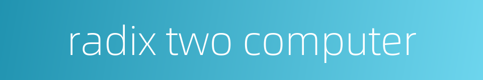radix two computer的同义词