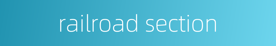 railroad section的同义词