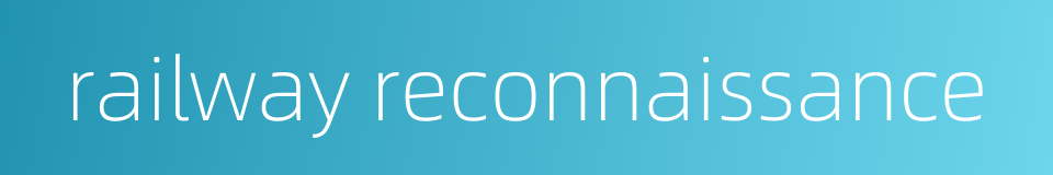 railway reconnaissance的同义词