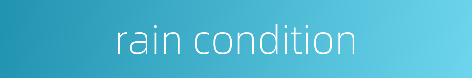 rain condition的同义词