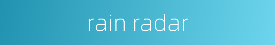 rain radar的同义词