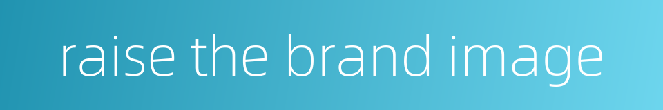 raise the brand image的同义词