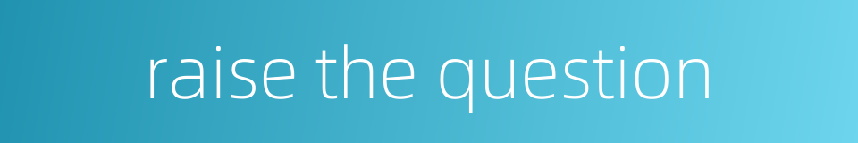 raise the question的同义词