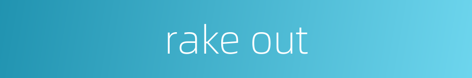rake out的同义词
