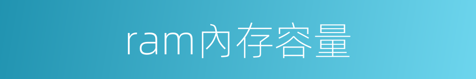 ram內存容量的同義詞