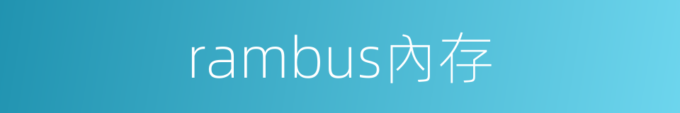 rambus內存的同義詞