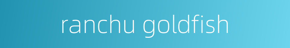 ranchu goldfish的同义词