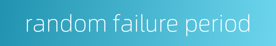 random failure period的同义词