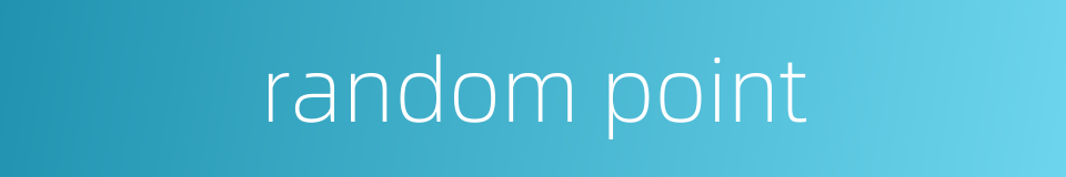 random point的同义词