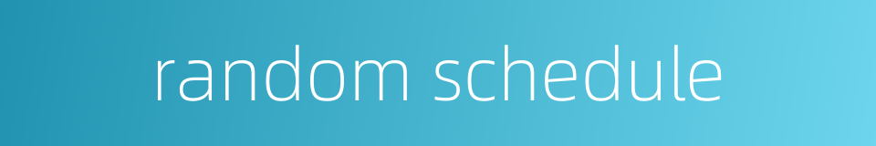 random schedule的同义词