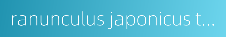 ranunculus japonicus thunb的同义词