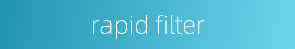 rapid filter的同义词