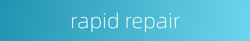 rapid repair的同义词