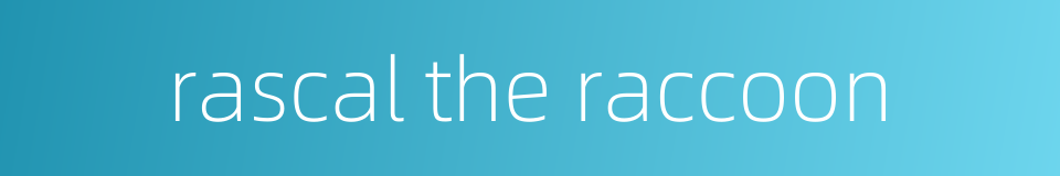 rascal the raccoon的同义词