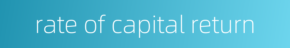 rate of capital return的同义词